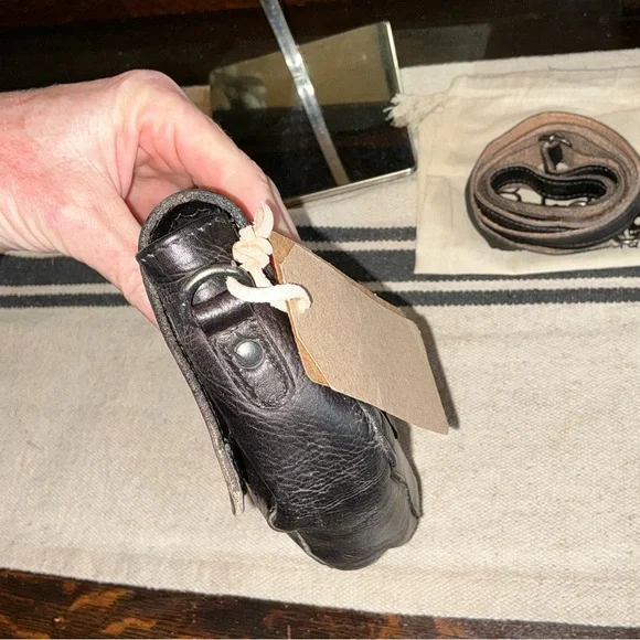 Bed Stu Distressed Black Leather Crossbody Bag - Picture 15 of 15